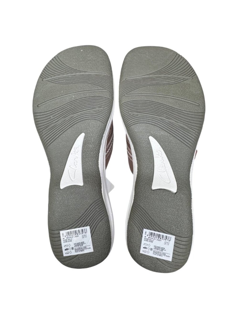 Rose Gold Flip Flops Clarks Cloudsteppers Brinkley Jazzh 12M Comfortable Sandals - Picture 11 of 11